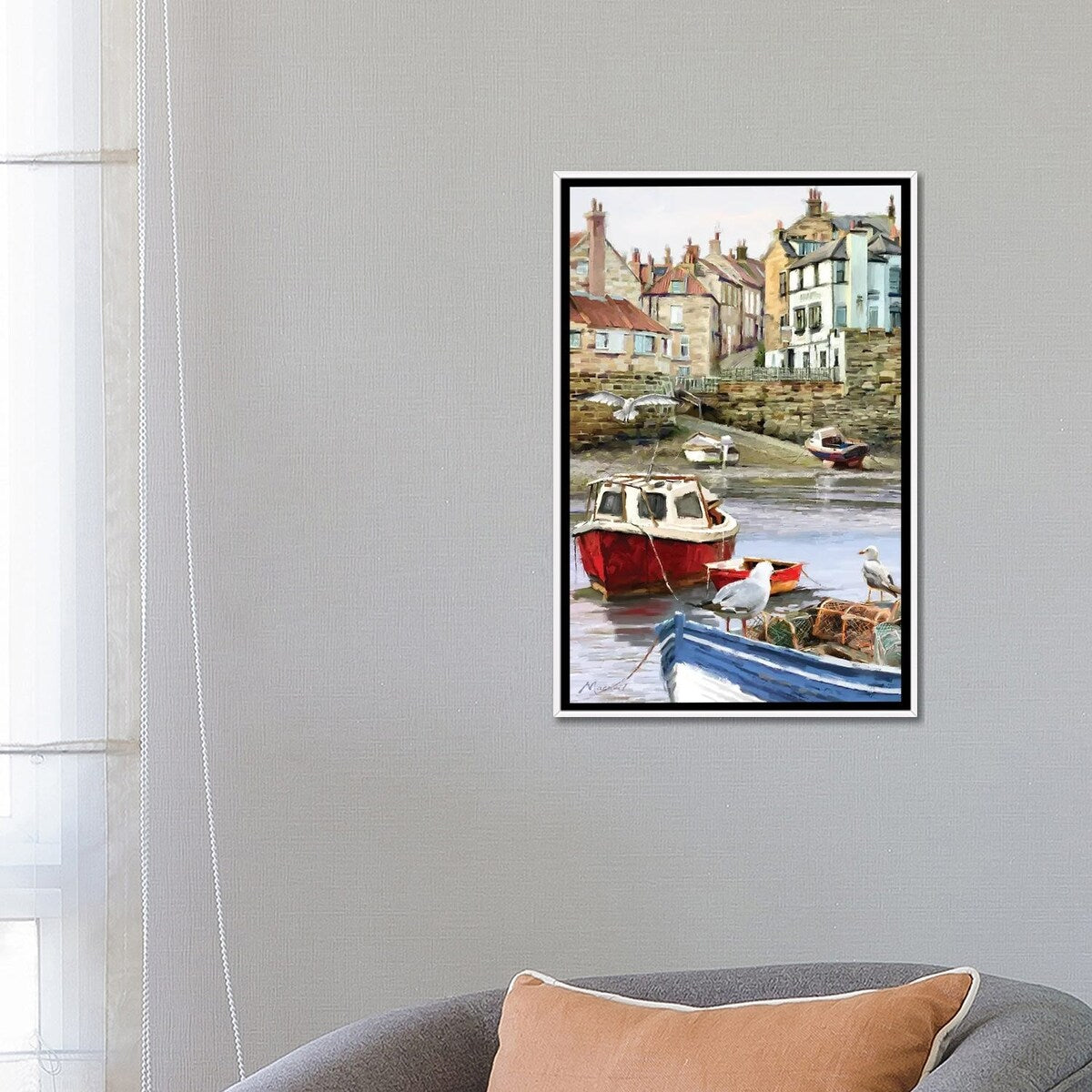 iCanvas "Seagull Harbour" by The Macneil Studio Framed