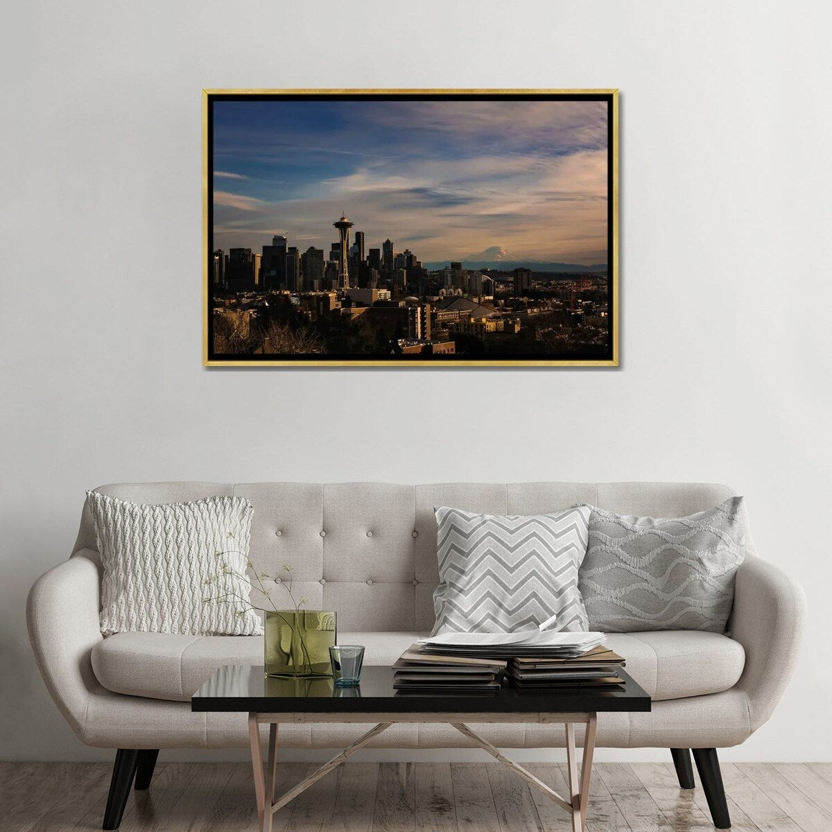 iCanvas "Seattle Cityscape" by Sean Marier Framed