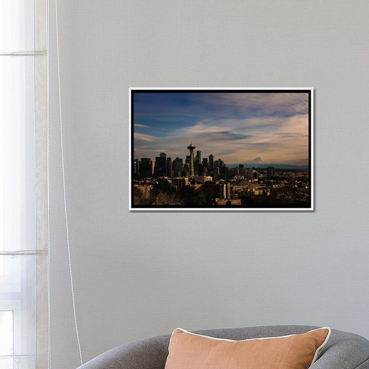 iCanvas "Seattle Cityscape" by Sean Marier Framed