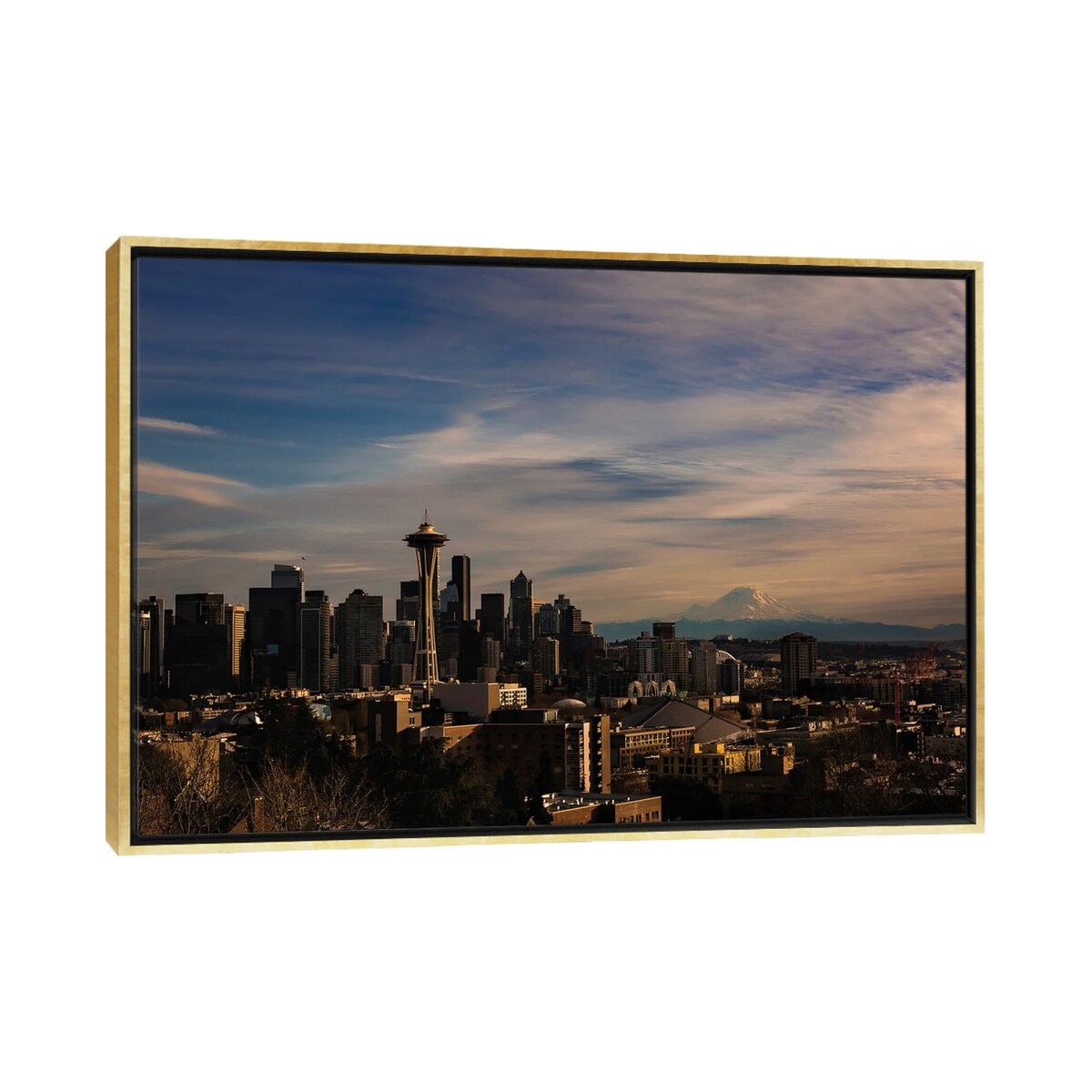 iCanvas "Seattle Cityscape" by Sean Marier Framed