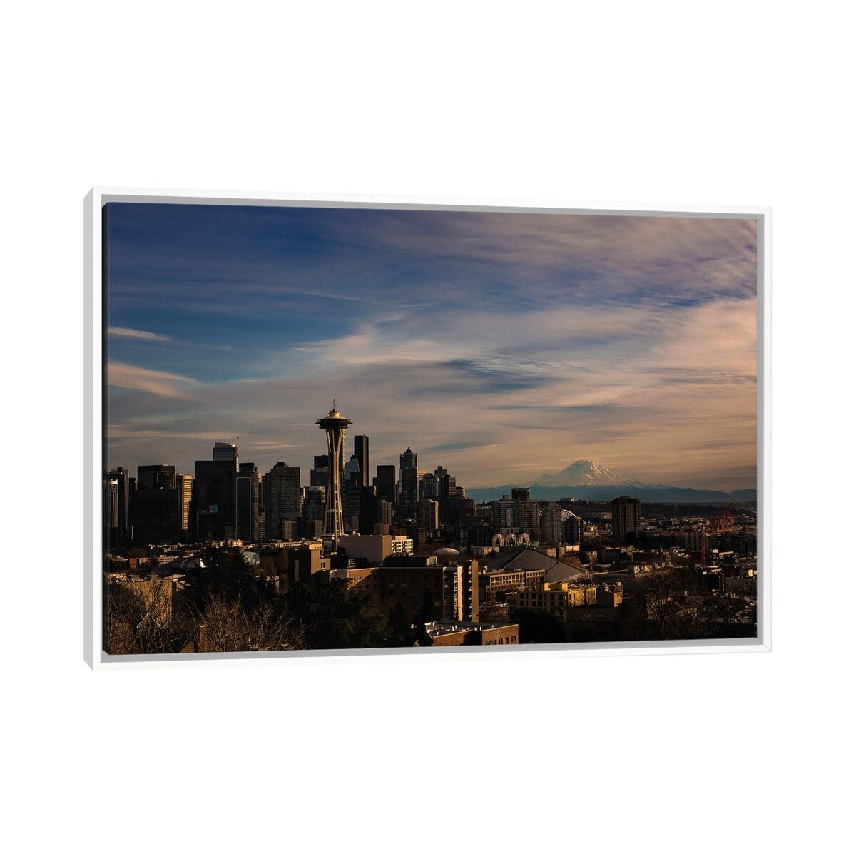 iCanvas "Seattle Cityscape" by Sean Marier Framed