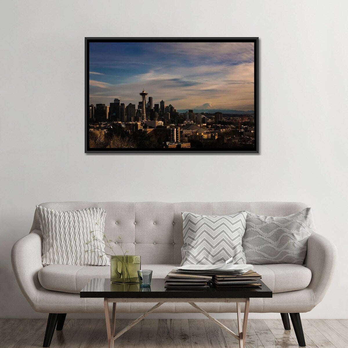 iCanvas "Seattle Cityscape" by Sean Marier Framed