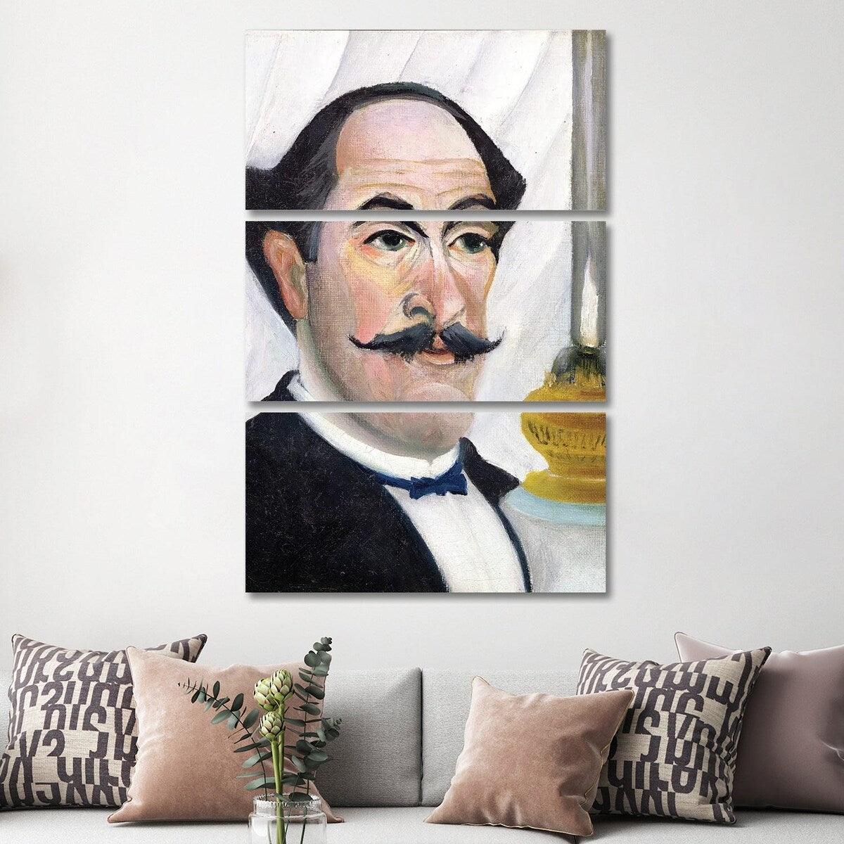 iCanvas "Self Portrait, c.1900-03" by Henri Rousseau 3-Piece Canvas Wall Art Set