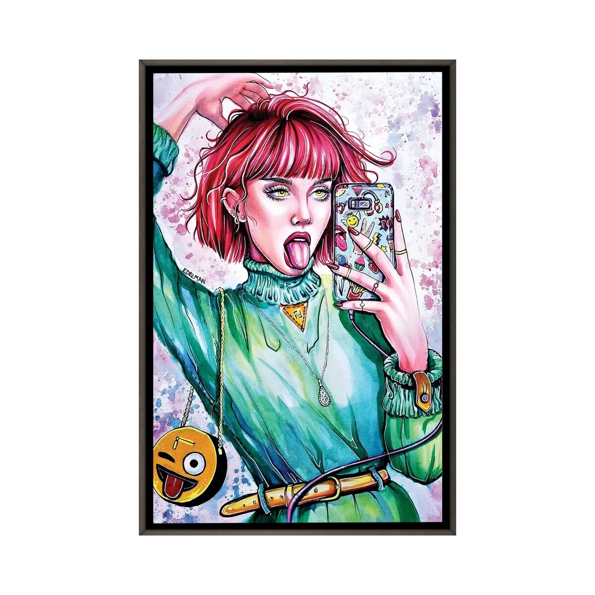 iCanvas "Selfie" by Kelly Edelman Framed
