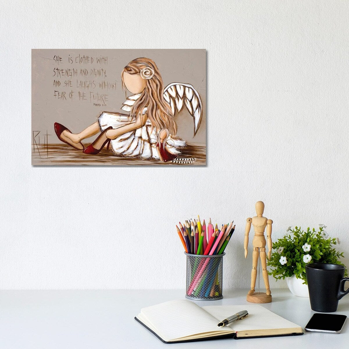 iCanvas "She Is Clothed With" by Ruth's Angels Canvas Print