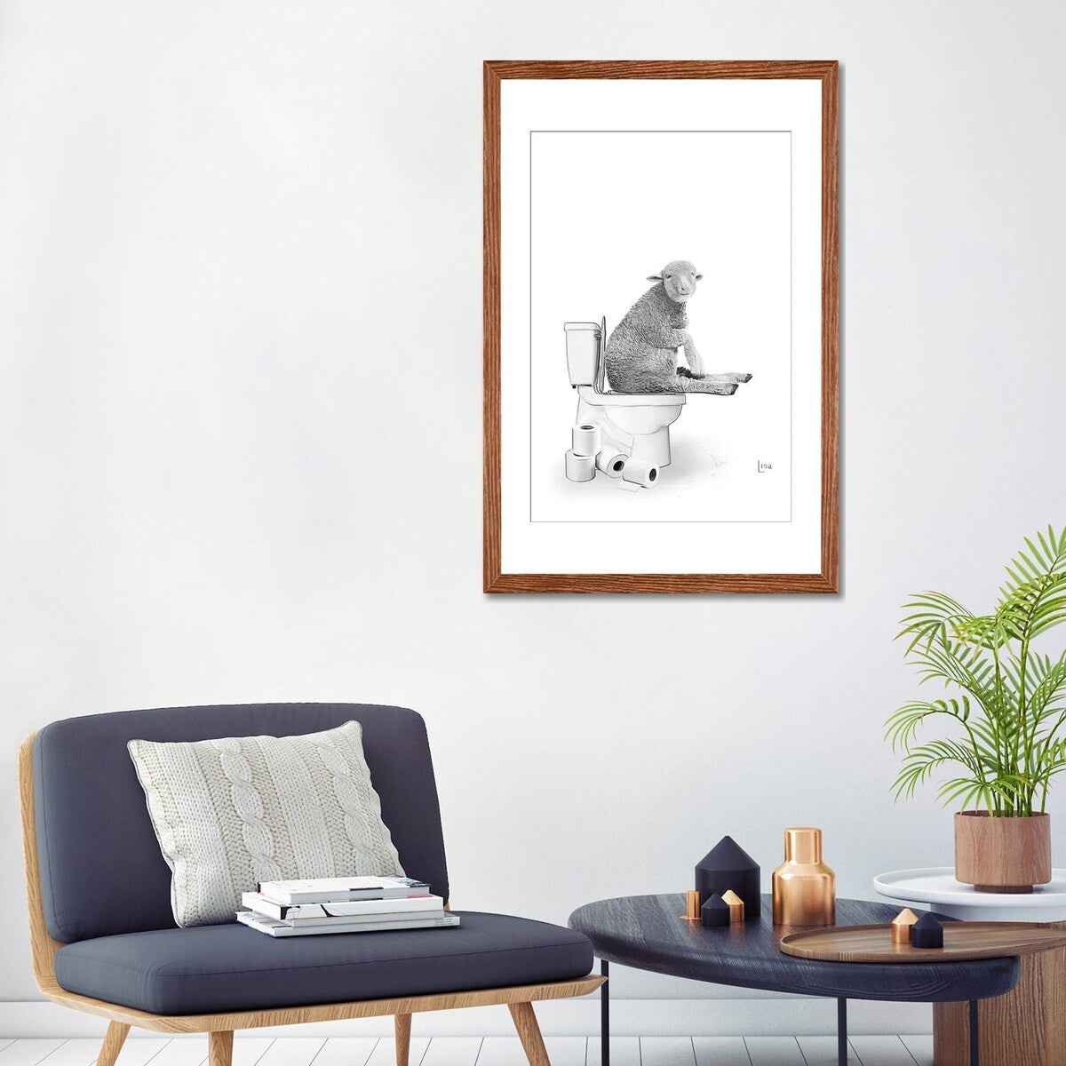 iCanvas "Sheep On The Toilet" by Printable Lisa's Pets