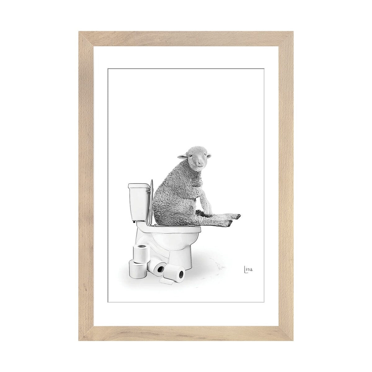 iCanvas "Sheep On The Toilet" by Printable Lisa's Pets