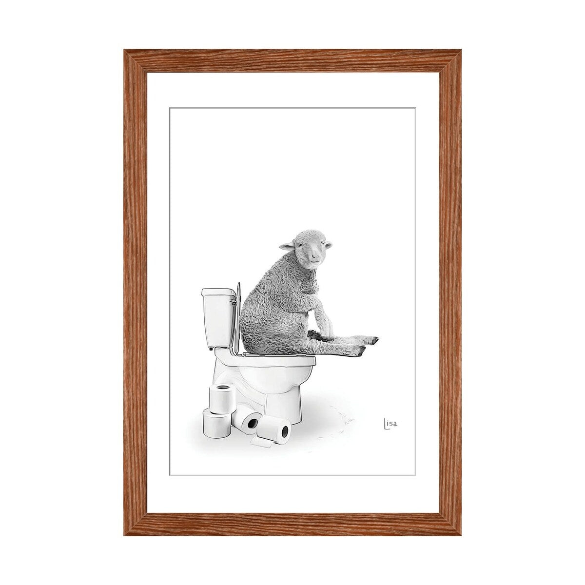 iCanvas "Sheep On The Toilet" by Printable Lisa's Pets