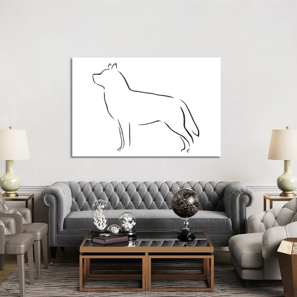 iCanvas "Siberian Huskie" by Lesley Bishop Canvas Print