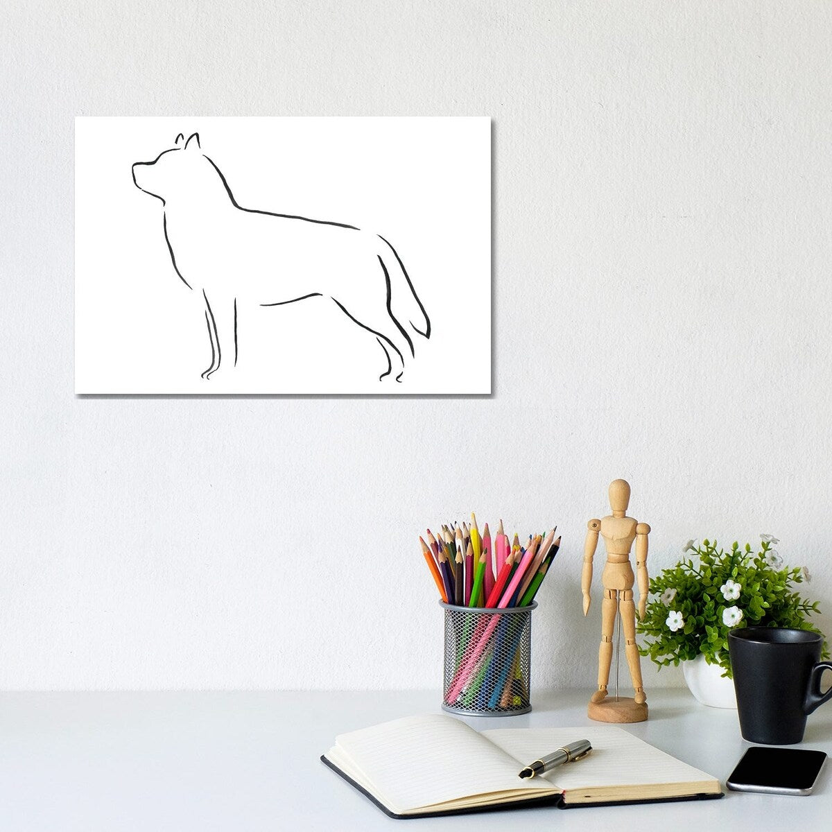 iCanvas "Siberian Huskie" by Lesley Bishop Canvas Print