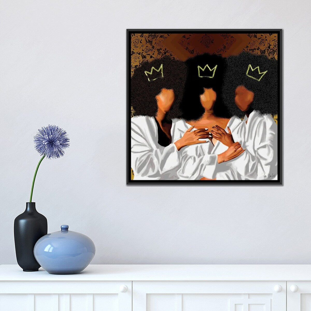 iCanvas "Sit With Us" by Faith with an E Framed Canvas Print