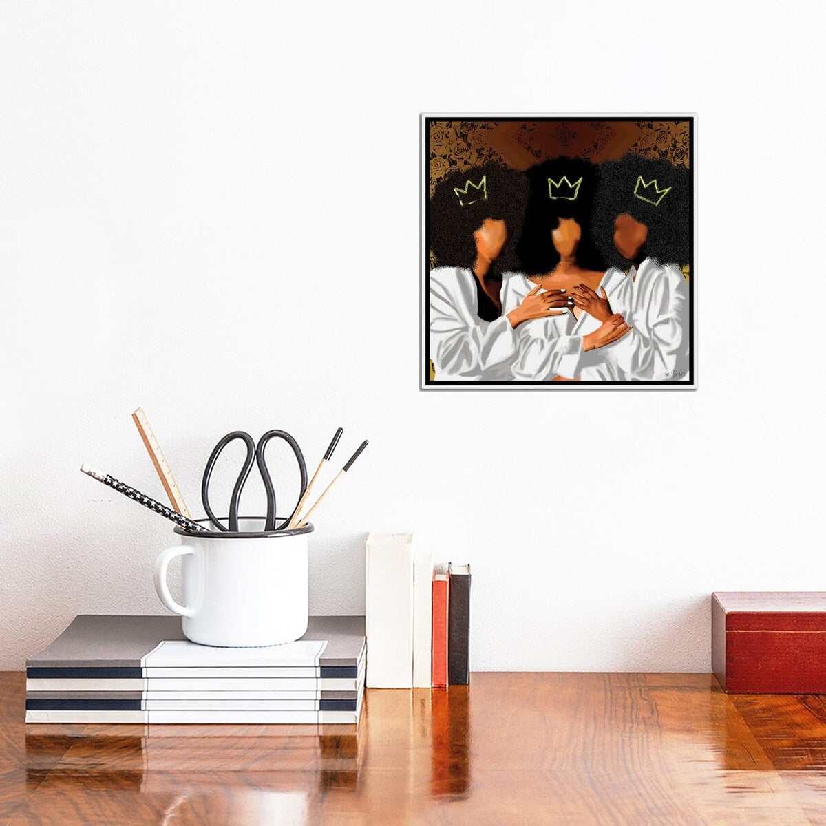 iCanvas "Sit With Us" by Faith with an E Framed Canvas Print