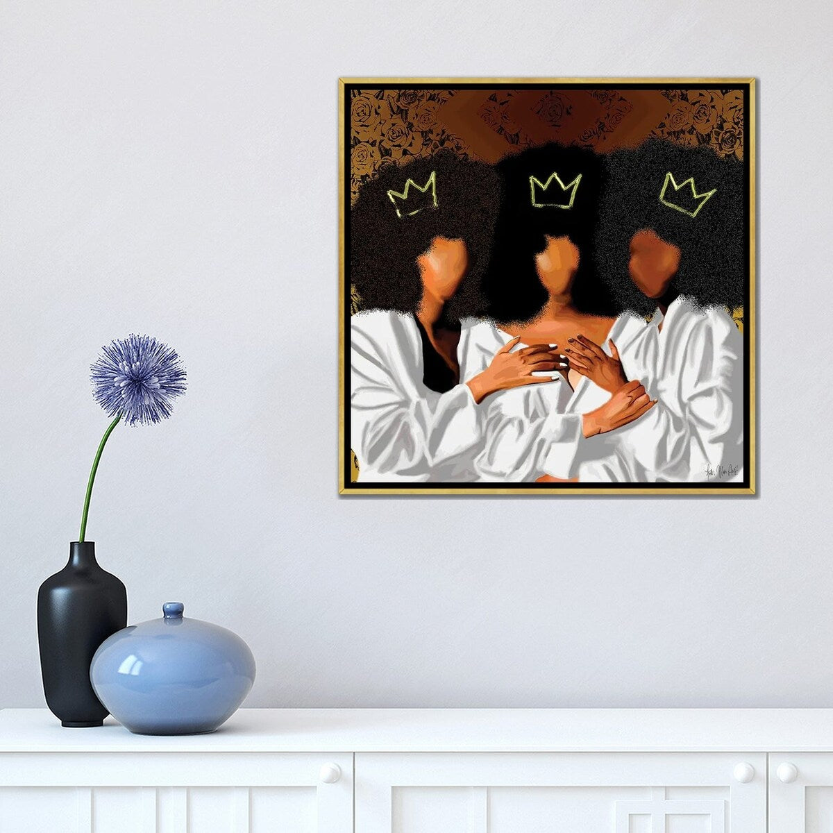 iCanvas "Sit With Us" by Faith with an E Framed Canvas Print