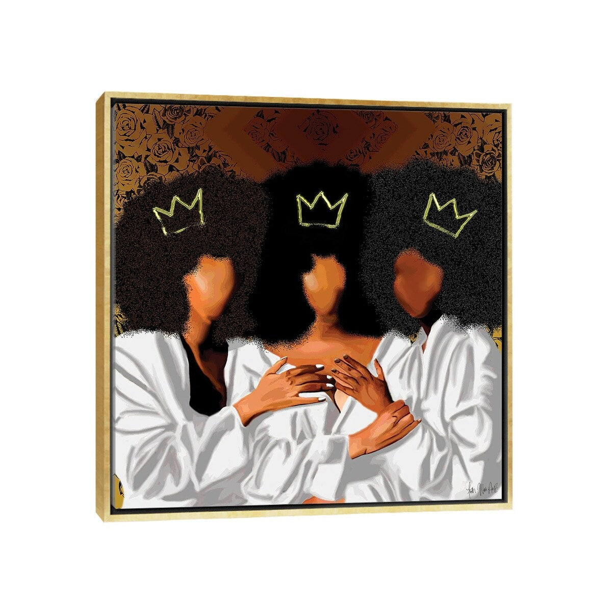 iCanvas "Sit With Us" by Faith with an E Framed Canvas Print