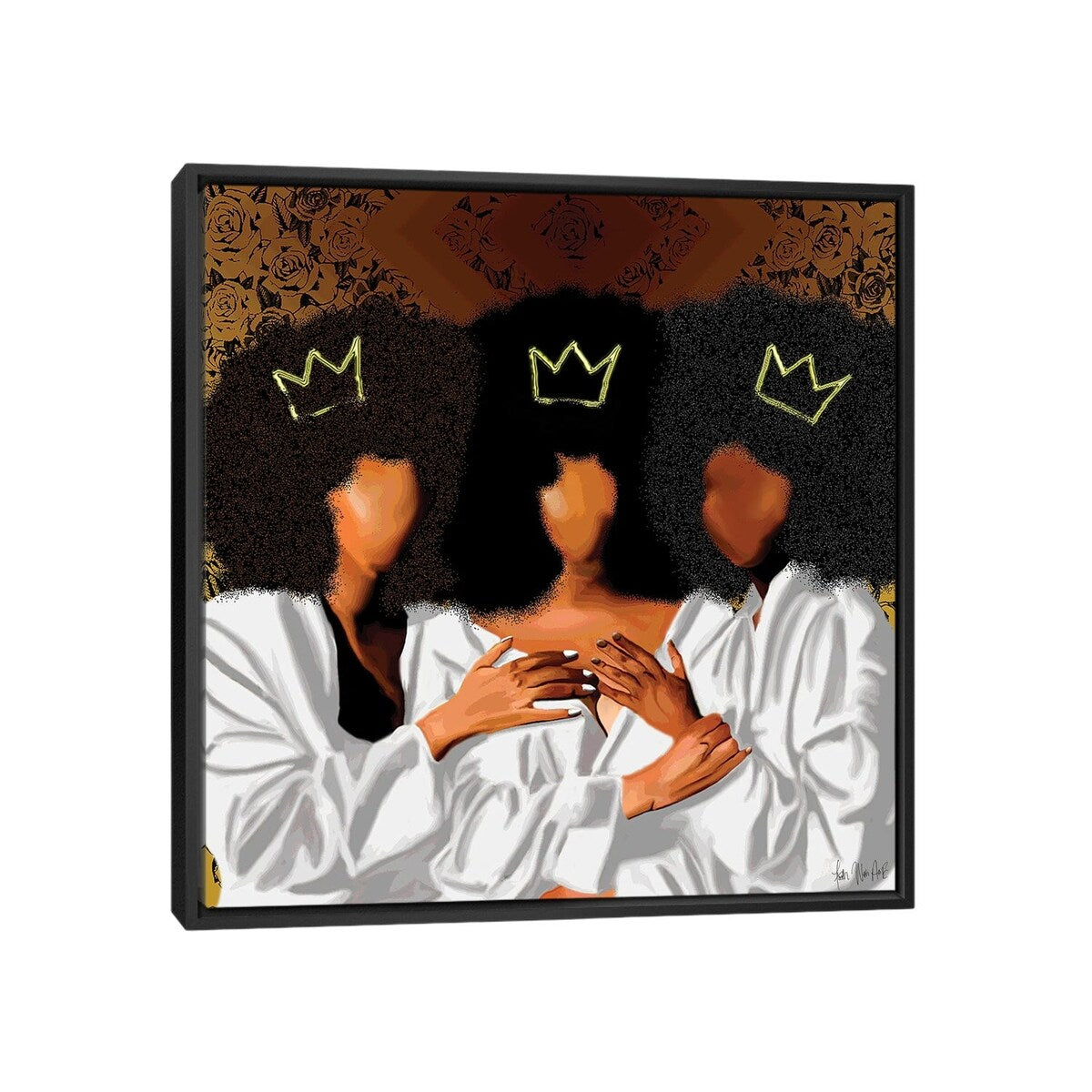 iCanvas "Sit With Us" by Faith with an E Framed Canvas Print