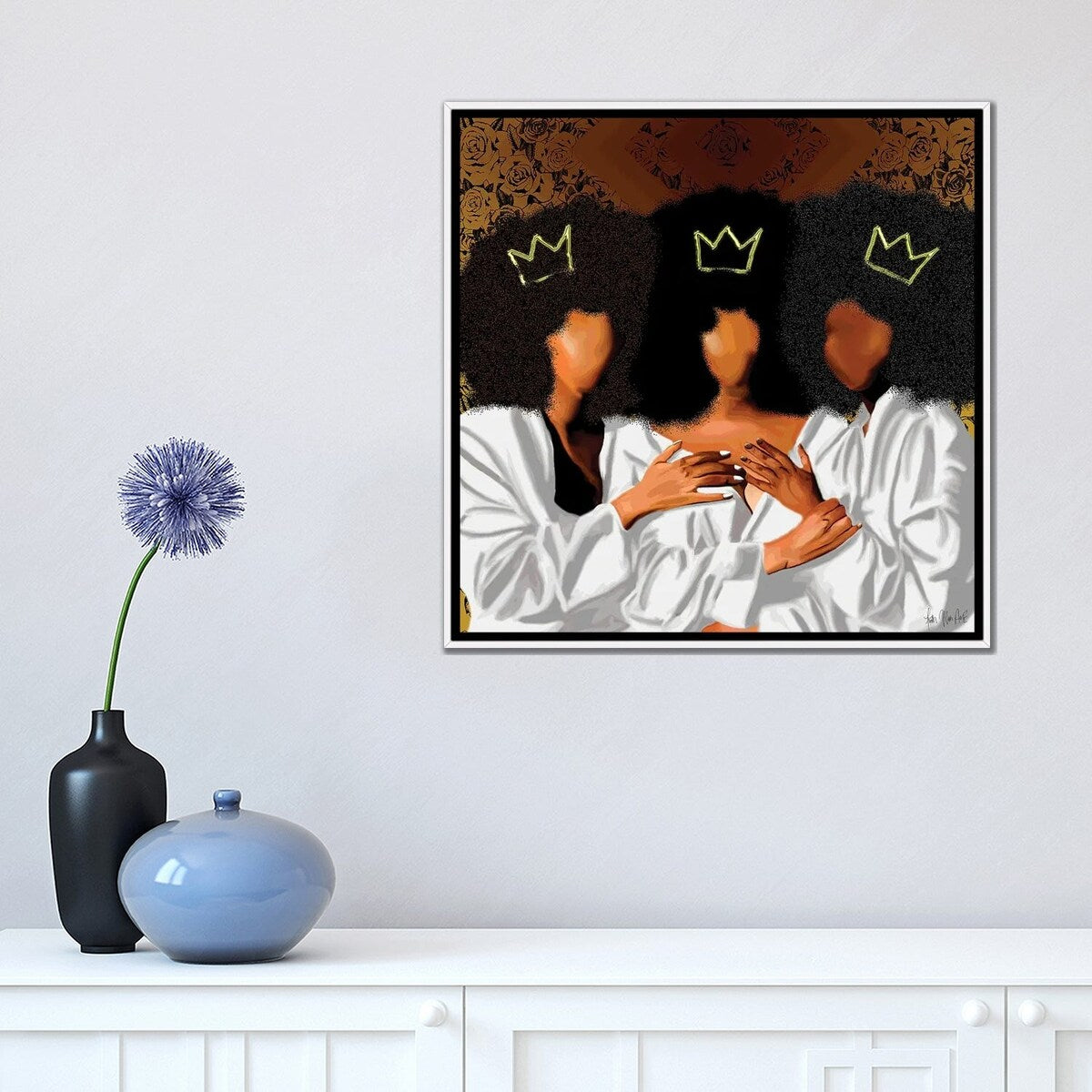 iCanvas "Sit With Us" by Faith with an E Framed Canvas Print