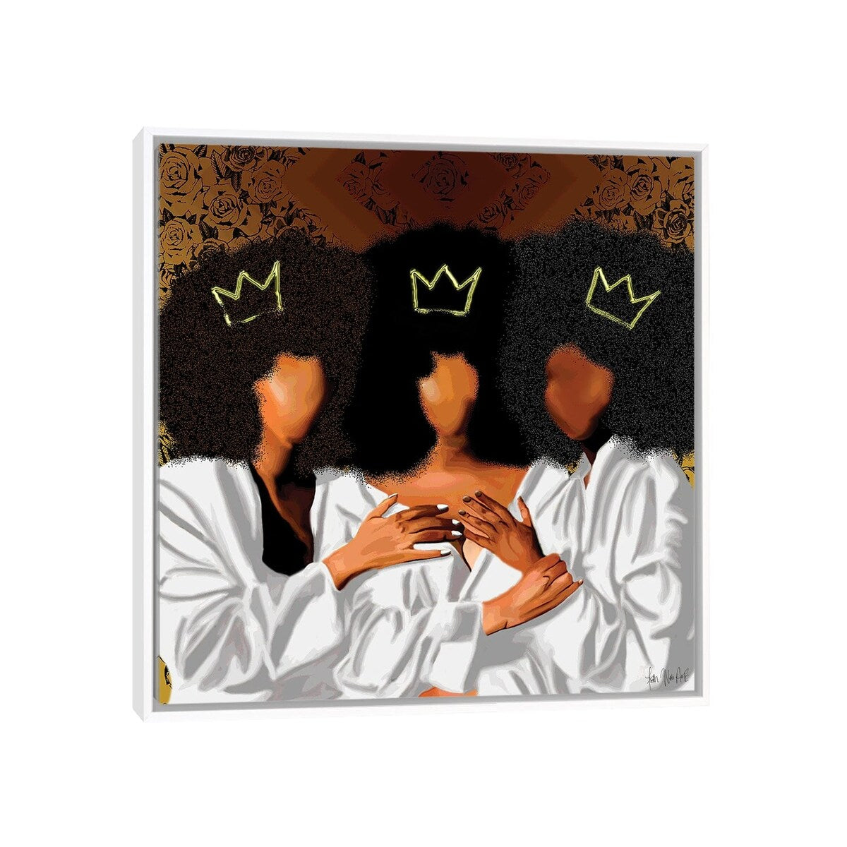 iCanvas "Sit With Us" by Faith with an E Framed Canvas Print
