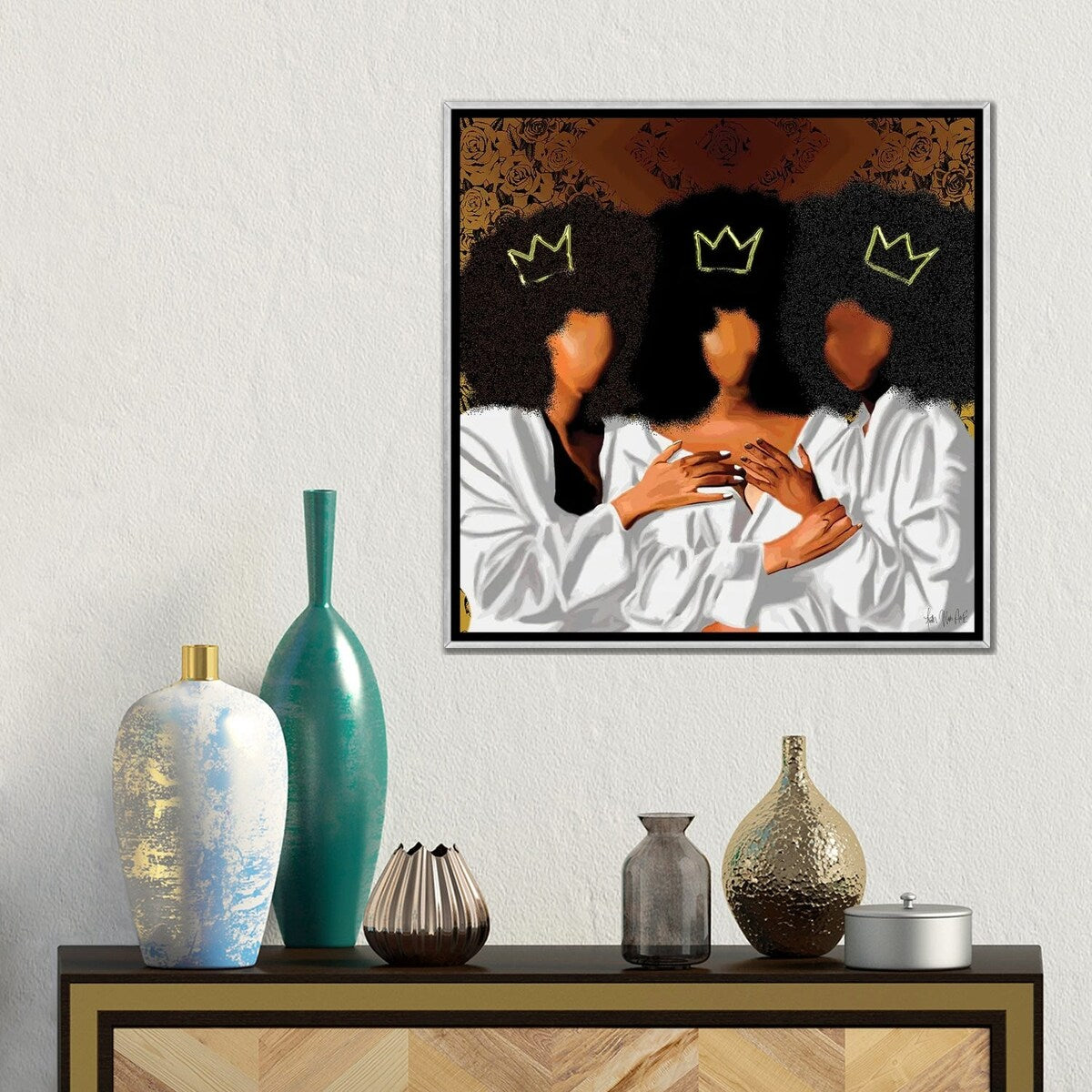 iCanvas "Sit With Us" by Faith with an E Framed