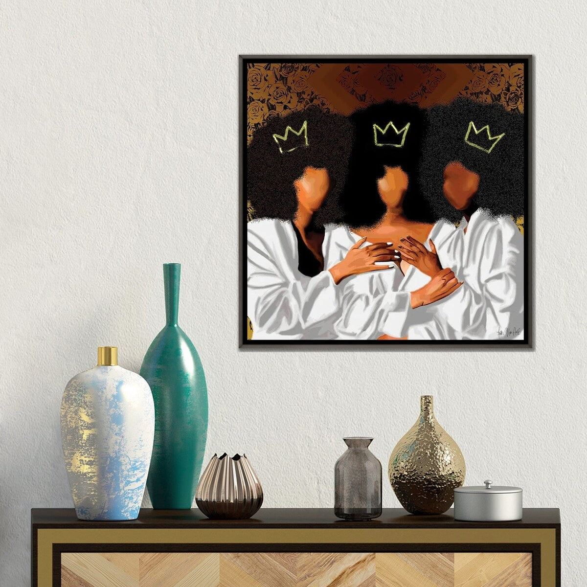 iCanvas "Sit With Us" by Faith with an E Framed