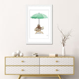 iCanvas "Sloth At The Beach On Deck Chair And Umbrella" by Printable Lisa's Pets