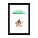 iCanvas "Sloth At The Beach On Deck Chair And Umbrella" by Printable Lisa's Pets
