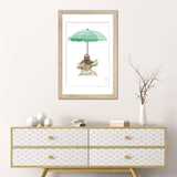 iCanvas "Sloth At The Beach On Deck Chair And Umbrella" by Printable Lisa's Pets