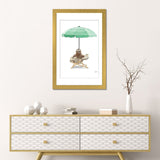 iCanvas "Sloth At The Beach On Deck Chair And Umbrella" by Printable Lisa's Pets