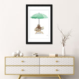 iCanvas "Sloth At The Beach On Deck Chair And Umbrella" by Printable Lisa's Pets