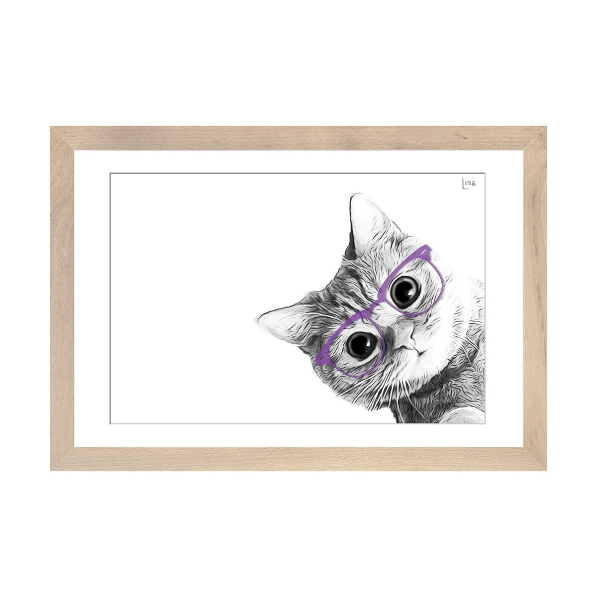 iCanvas "Small Cat With Violet Glasses" by Printable Lisa's Pets