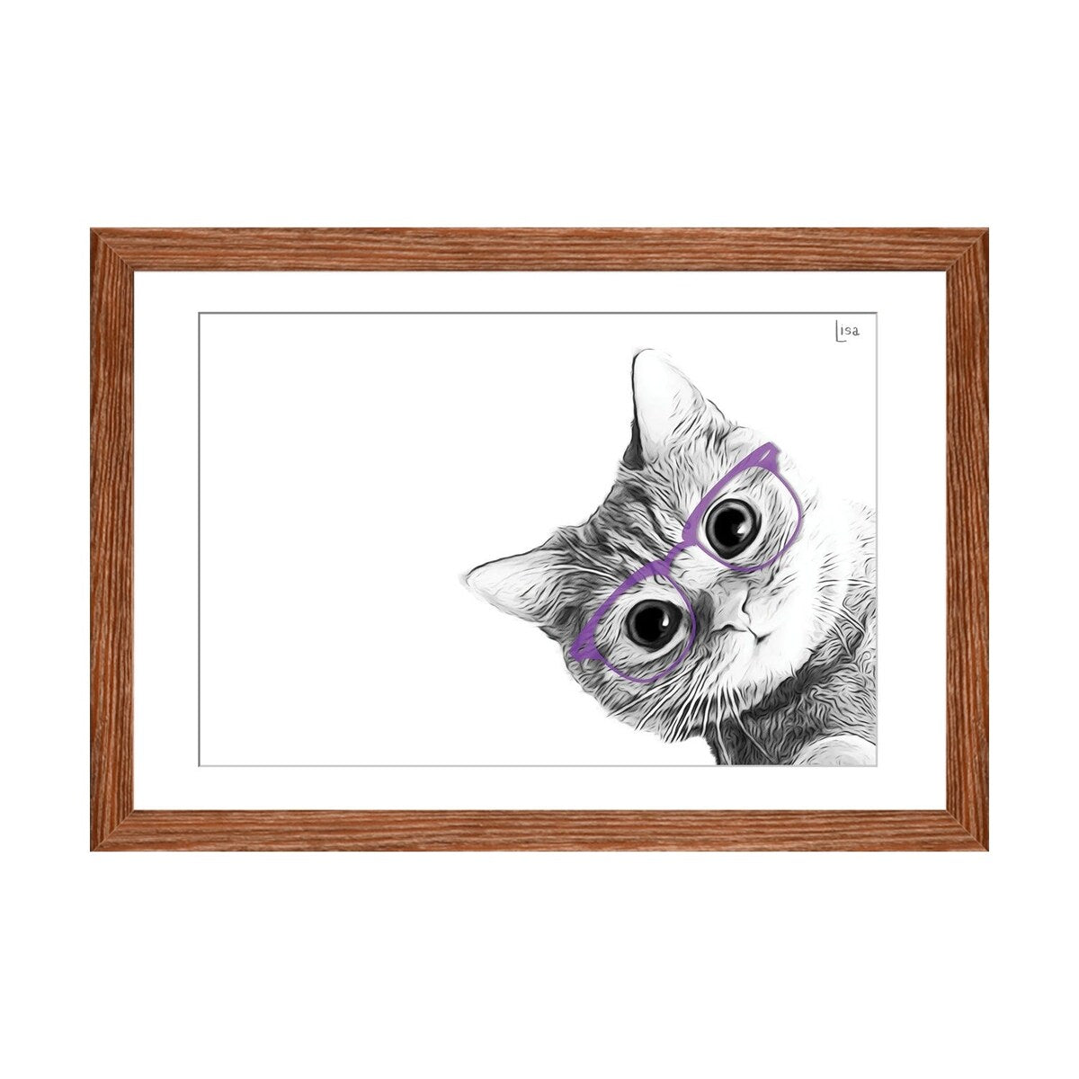 iCanvas "Small Cat With Violet Glasses" by Printable Lisa's Pets