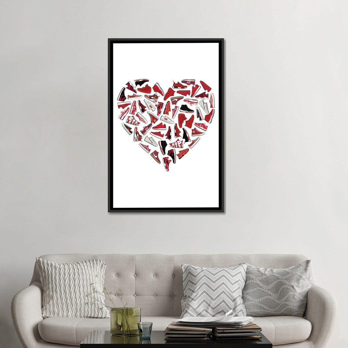iCanvas "Sneaker Heart" by avesix Framed