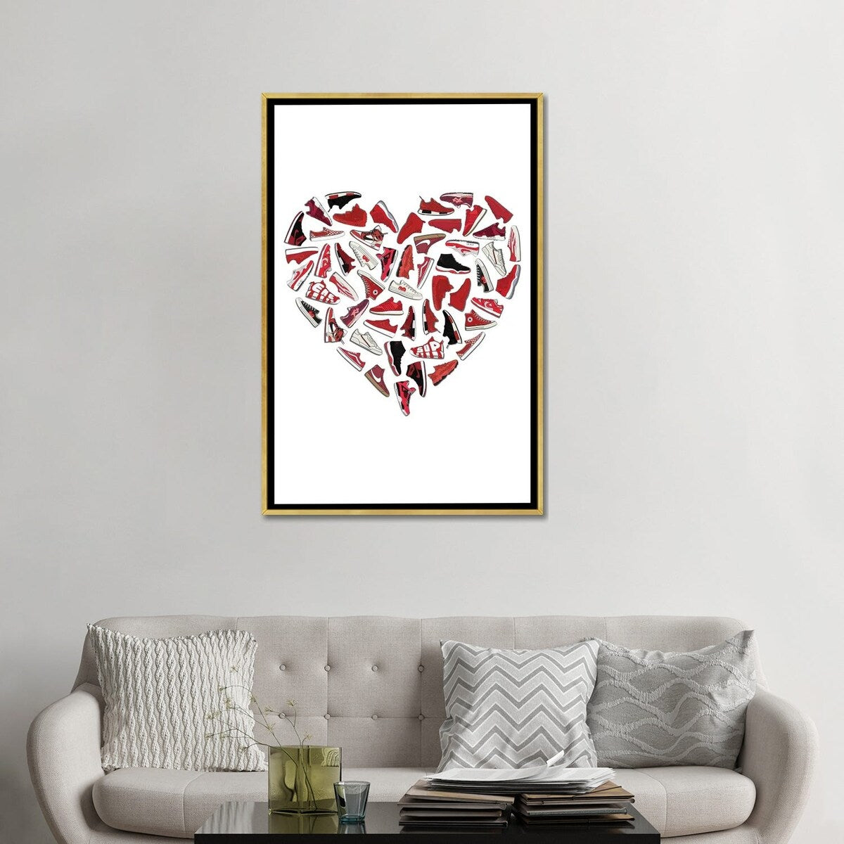 iCanvas "Sneaker Heart" by avesix Framed