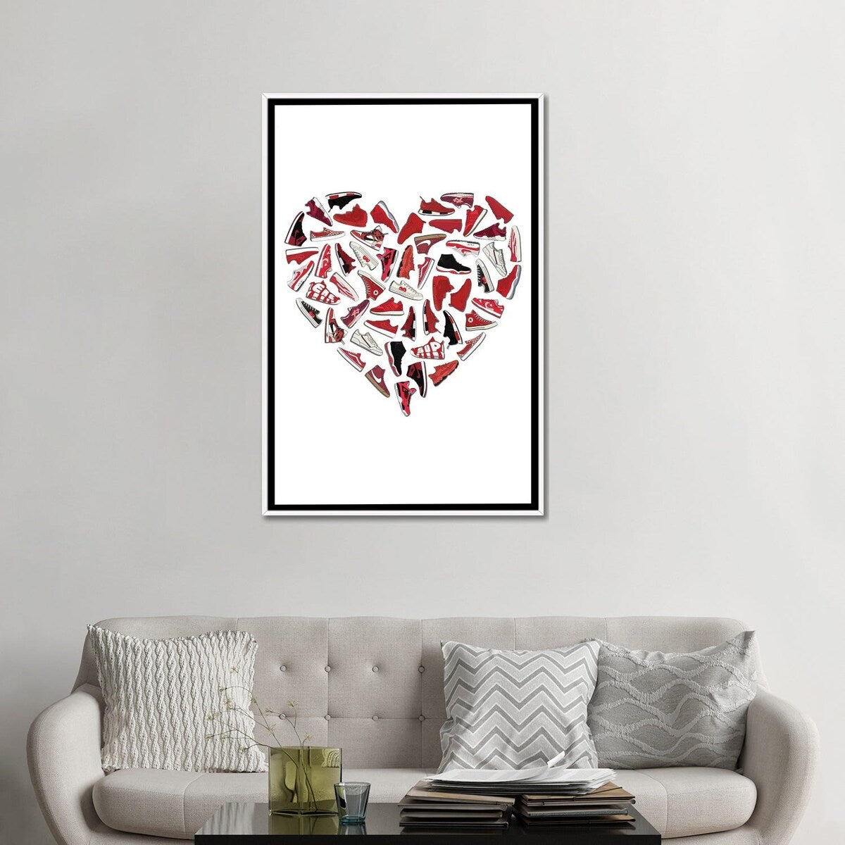 iCanvas "Sneaker Heart" by avesix Framed