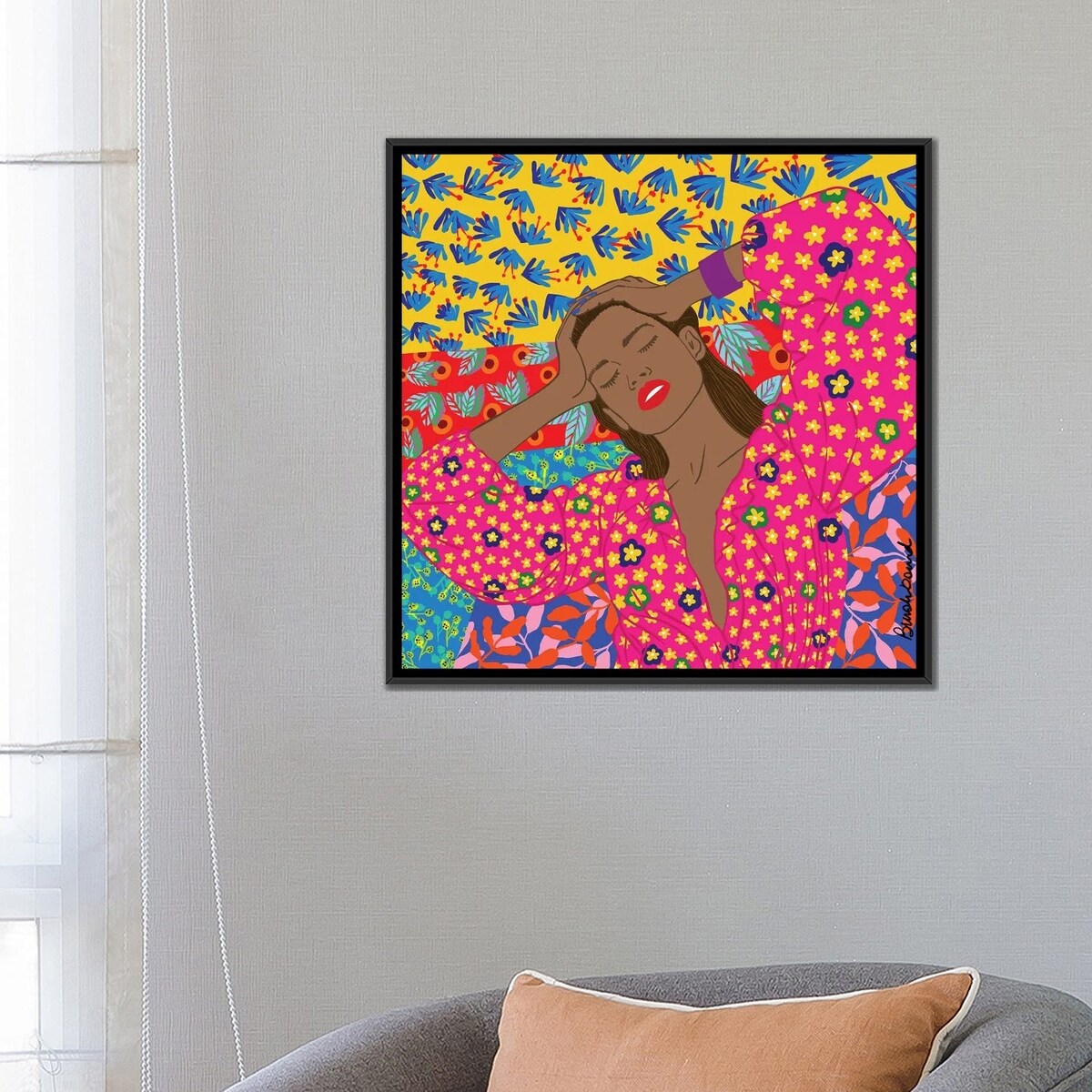 iCanvas "Space Girl" by BrushBound Framed Canvas Print