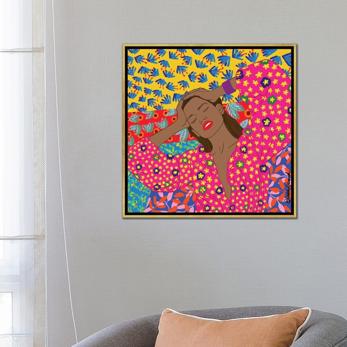 iCanvas "Space Girl" by BrushBound Framed Canvas Print