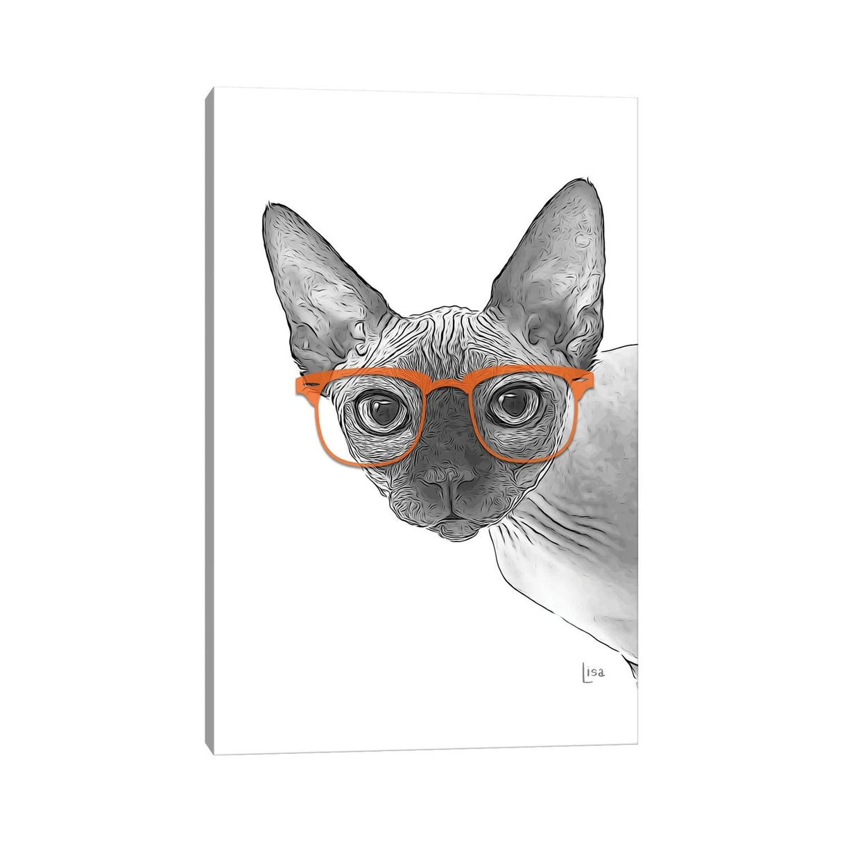iCanvas "Sphynxcat With Orange Glasses" by Printable Lisa's Pets Canvas Print