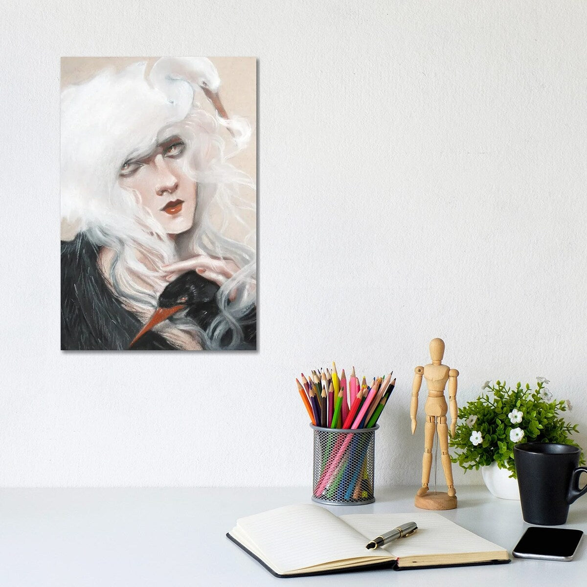 iCanvas "Swans" by Celene Petrulak Canvas Print