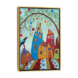iCanvas "Swirl Tree Bird & Houses" by Karla Gerard Framed