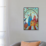 iCanvas "Swirl Tree Bird & Houses" by Karla Gerard Framed