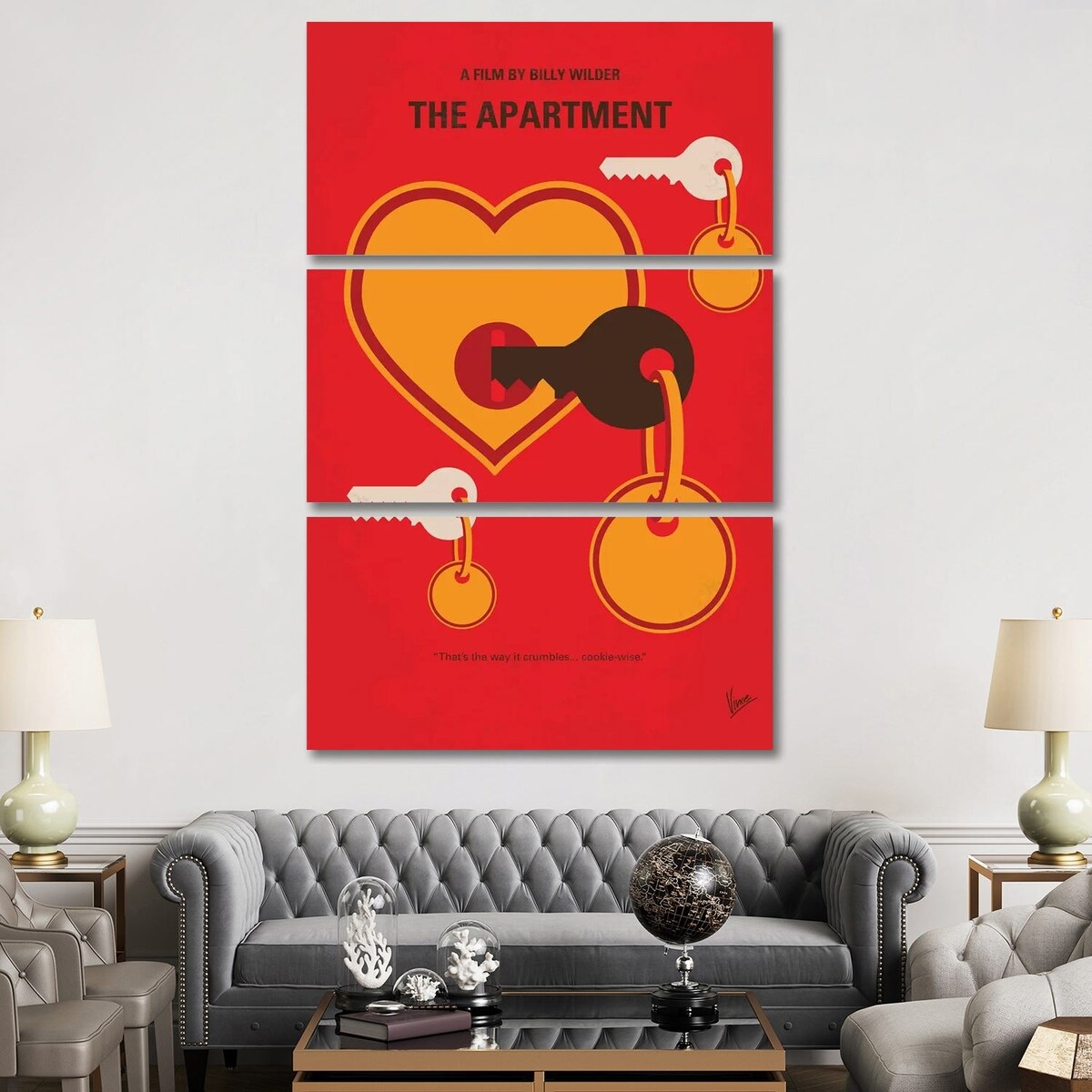 iCanvas "The Apartment Minimal Movie Poster" by Chungkong 3-Piece Canvas Wall Art Set
