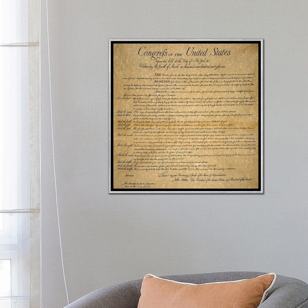 iCanvas "The Bill Of Rights, 1789" by Unknown Framed