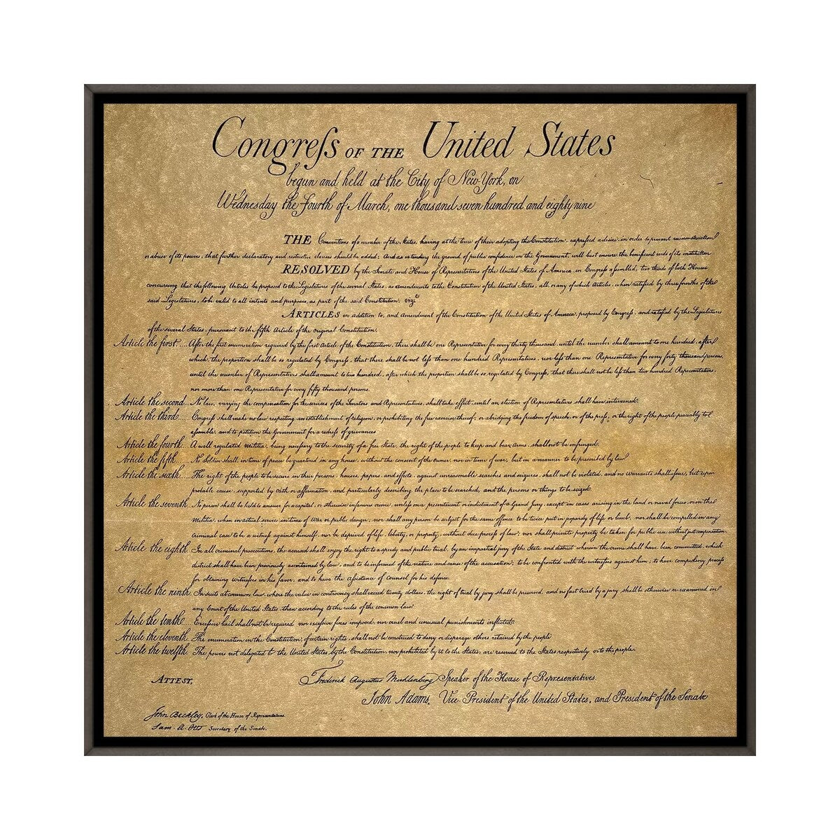 iCanvas "The Bill Of Rights, 1789" by Unknown Framed