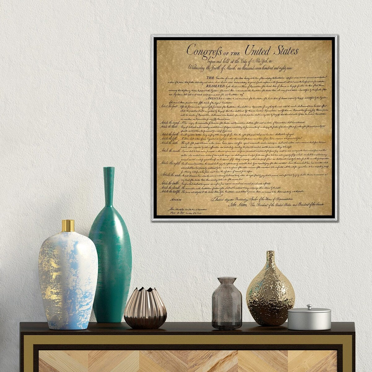 iCanvas "The Bill Of Rights, 1789" by Unknown Framed