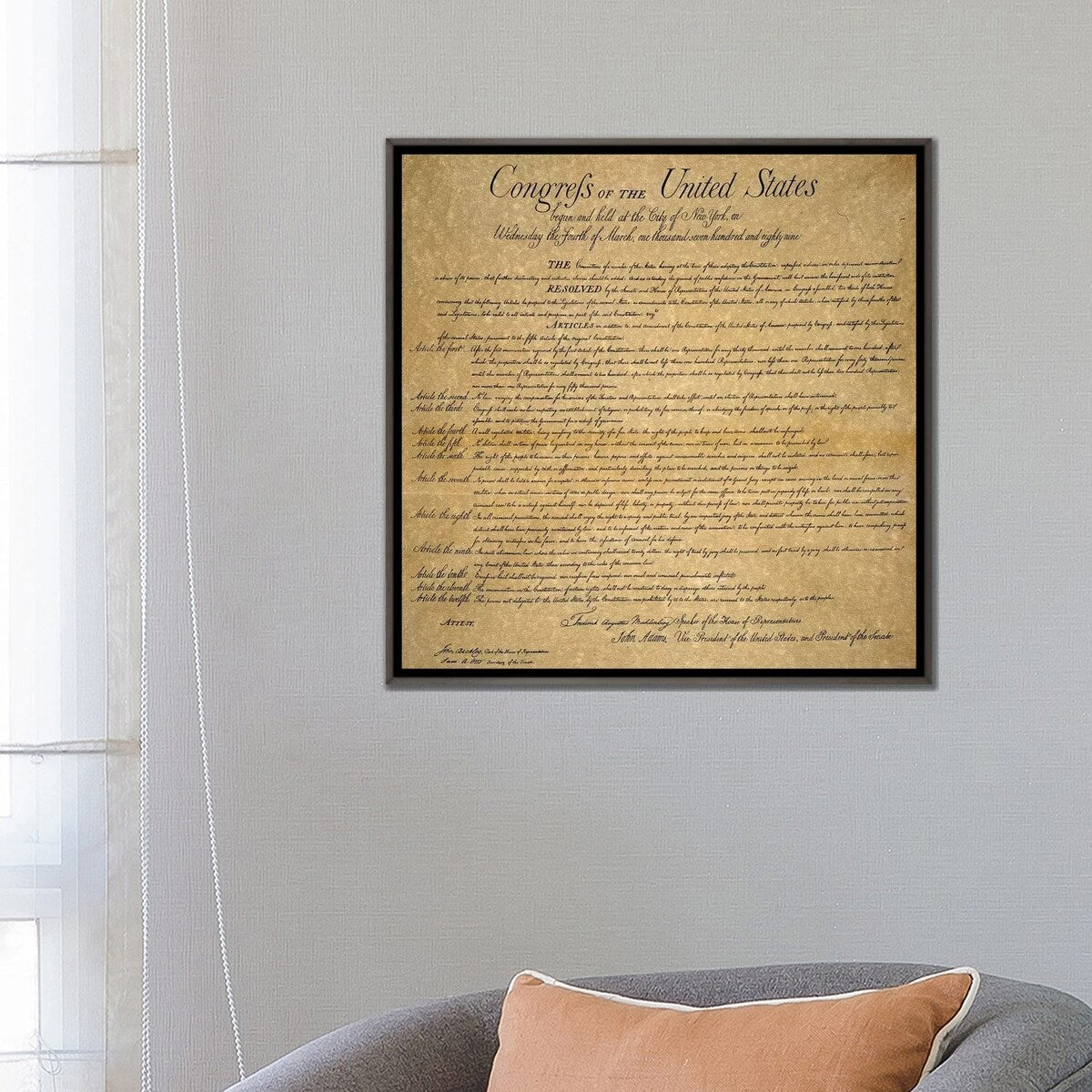 iCanvas "The Bill Of Rights, 1789" by Unknown Framed