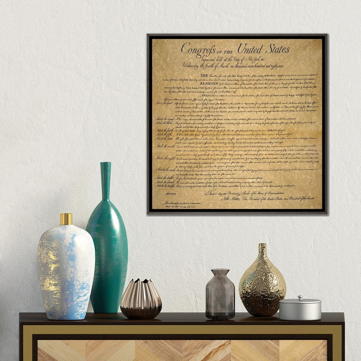 iCanvas "The Bill Of Rights, 1789" by Unknown Framed