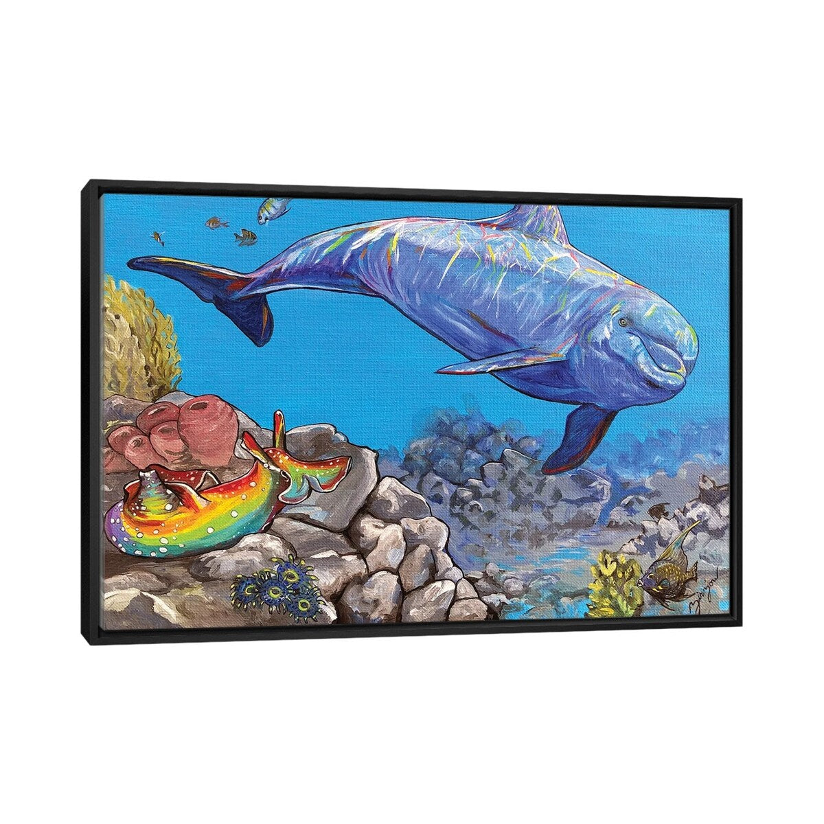 iCanvas "The DoIphin And The Sea Hare" by Amanda Zirzow Framed