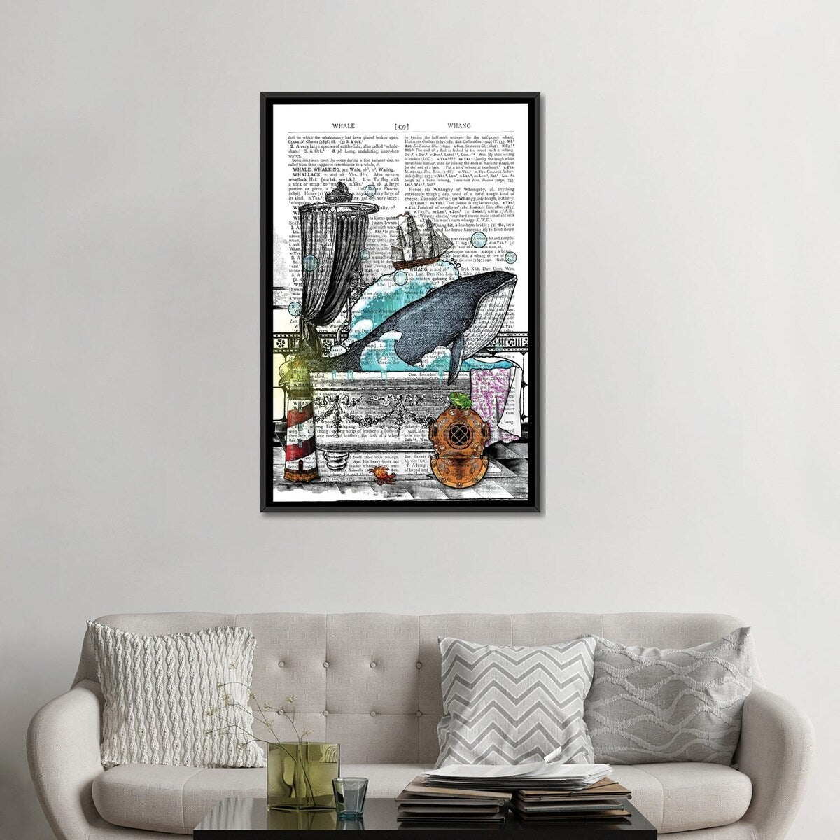 iCanvas "There Is A Whale In The Bathtub" by In the Frame Shop Framed