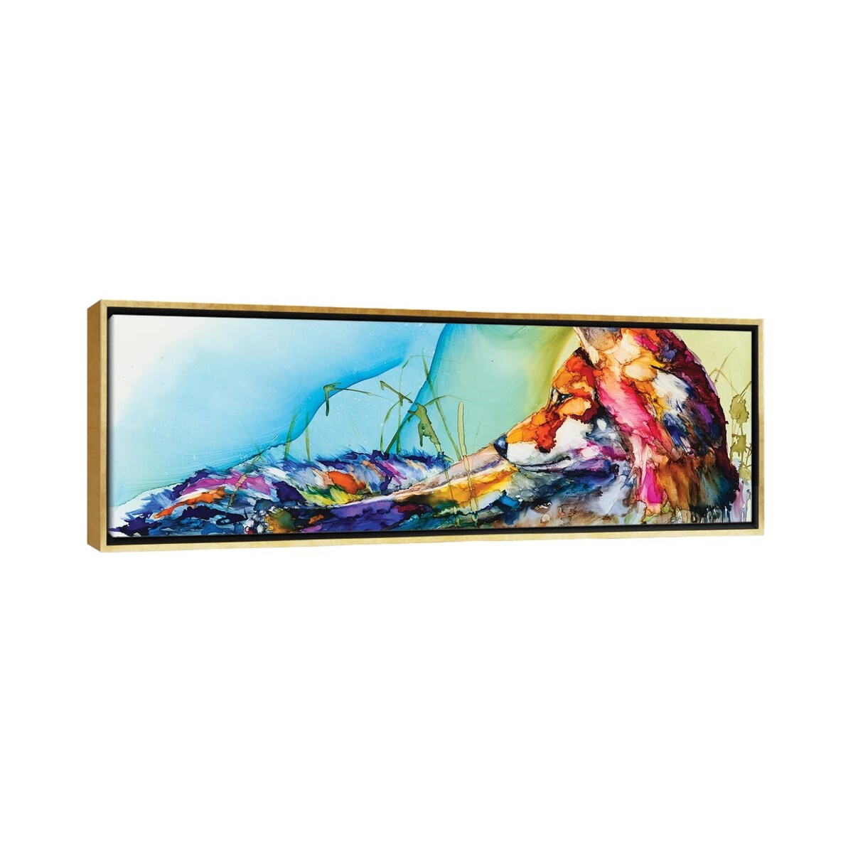 iCanvas "Thinking Outside the F0x" by Art by Leslie Franklin Framed Canvas Print
