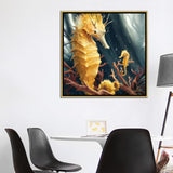iCanvas "Thorny Yellow Seahorse" by Vlad Mel Framed Canvas Print