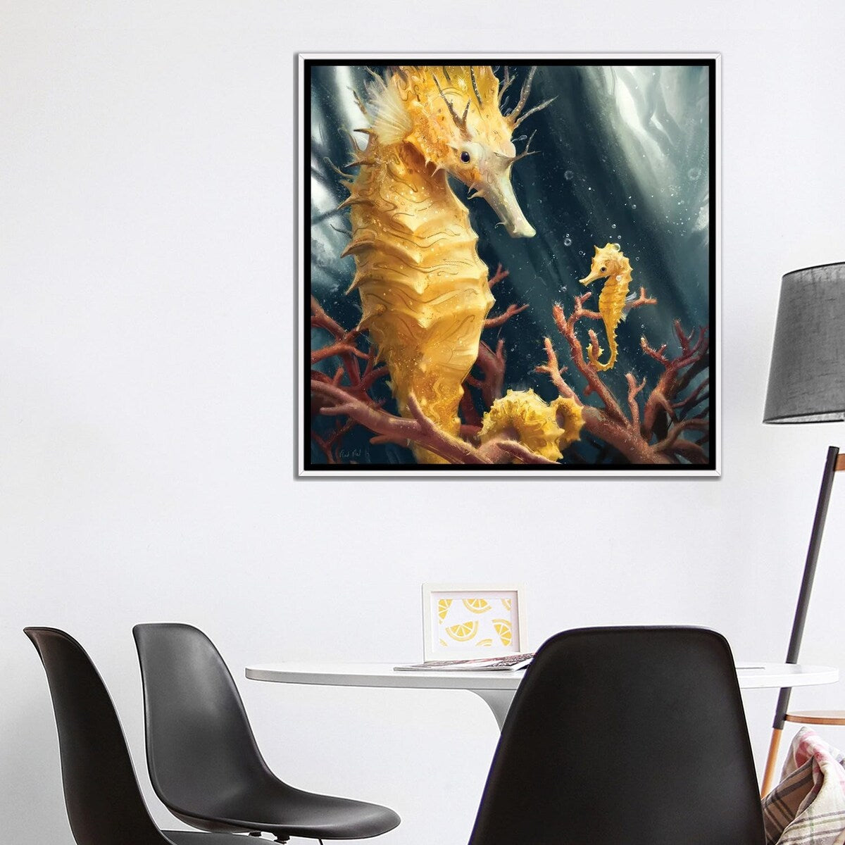 iCanvas "Thorny Yellow Seahorse" by Vlad Mel Framed Canvas Print